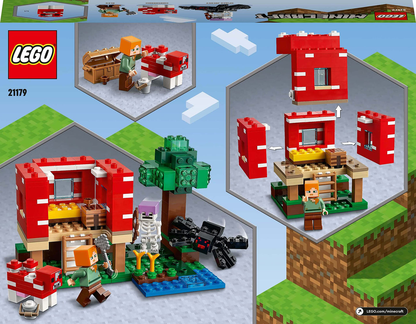 LEGO 21179 Minecraft The Mushroom House Set